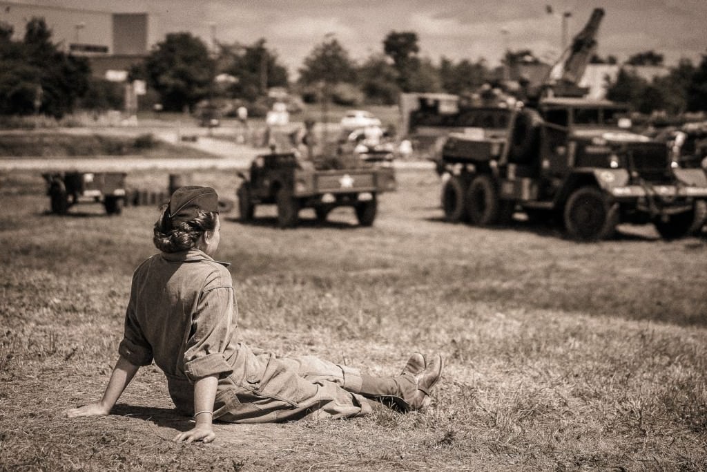 Reconstitution d’un camp américain de 1944 avec 70 participants en tenues d’époque, exposition de véhicules lourds et légers