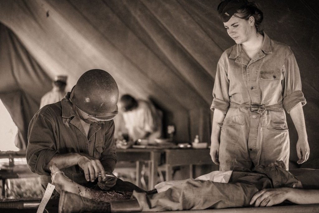 Reconstitution d’un hôpital de campagne américain de 1944