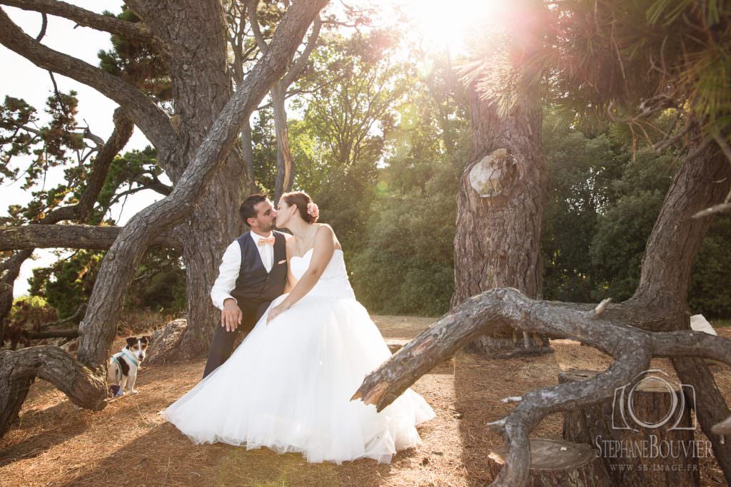 Photos de couple mariage Ile de Berder Golfe du Morbihan