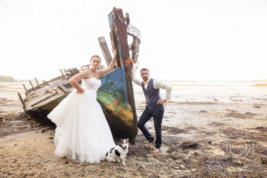 Photos de couple mariage Ile de Berder Golfe du Morbihan